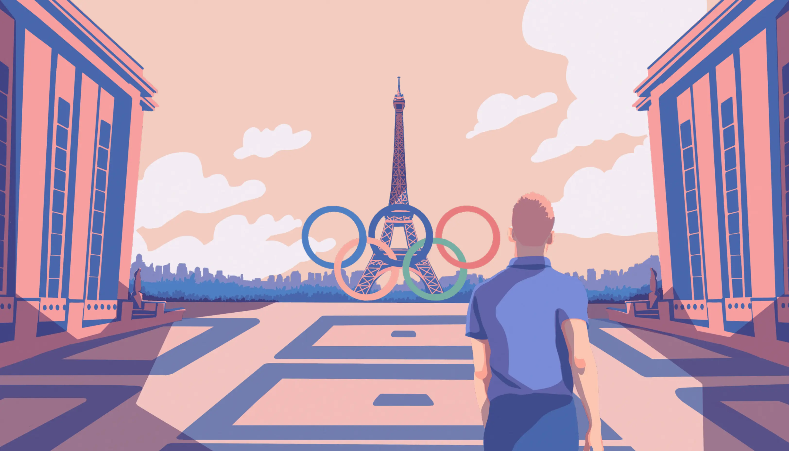Timothée Adolphe Face à la tour Eiffel se préparant pour les Jeux Olympiques de Paris